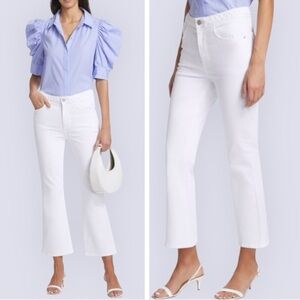 FRAME Braided Crop Mini Boot Cut Jeans in Blanc White Sz. 23